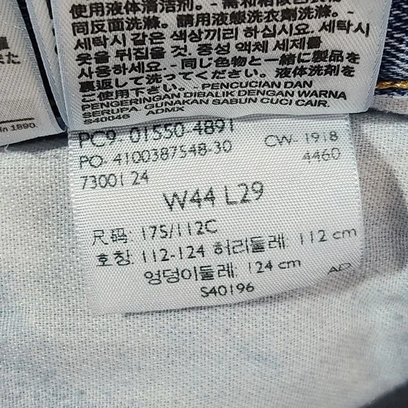 Levis 550 Relaxed Fit Tapered Leg Light Wash Blue Denim Jeans Mens 44x27 - Picture 6 of 8